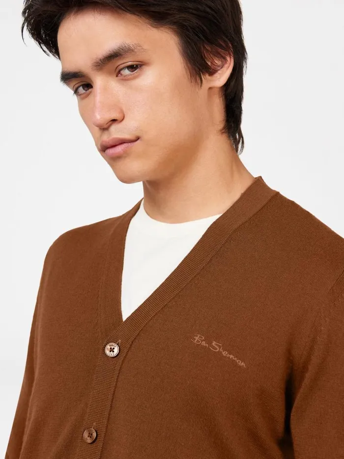 Ben Sherman Sweaters and Knits Men Signature Merino Knit Cardigan Ben Sherman Sweaters and Knits Men Signature Merino Knit Cardigan