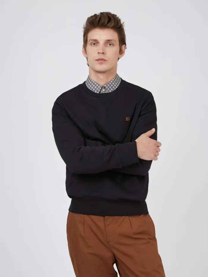 Ben Sherman Sweatshirts and Hoodies Men B By TricotLoopback Sweatshirt 8211 Black