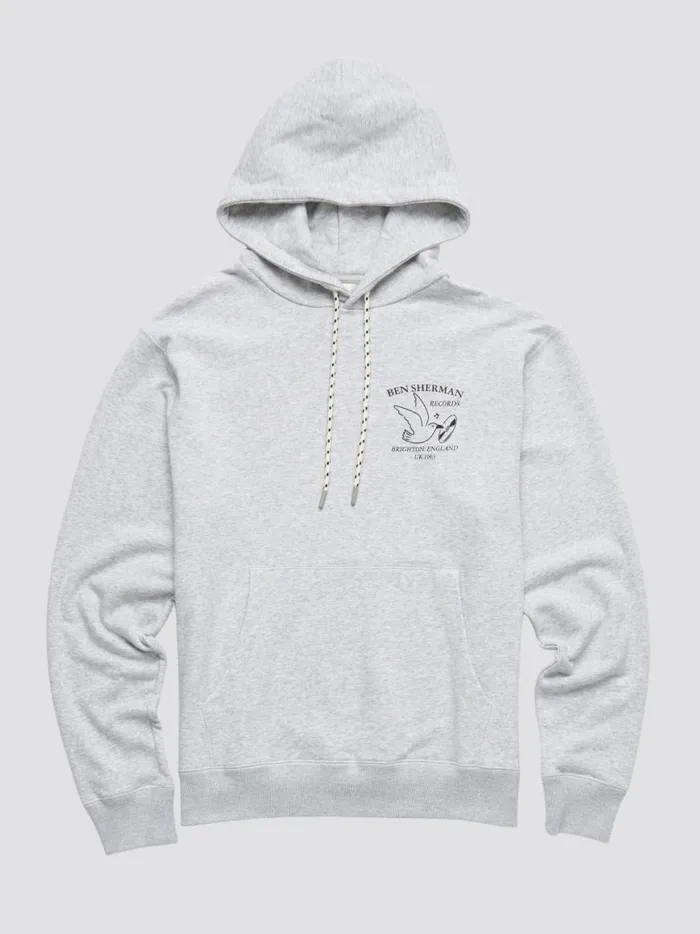 Ben Sherman Sweatshirts and Hoodies Men Brighton Records Graphic Hoodie 8211 Steel Ben Sherman Sweatshirts and Hoodies Men Brighton Records Graphic Hoodie 8211 Steel