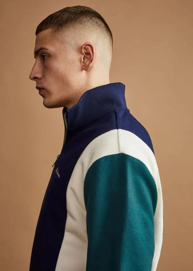 Ben Sherman Sweatshirts and Hoodies Men Colorblock HalfZip Sport Sweatshirt