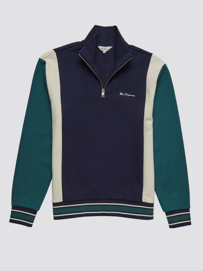 Ben Sherman Sweatshirts and Hoodies Men Colorblock HalfZip Sport Sweatshirt