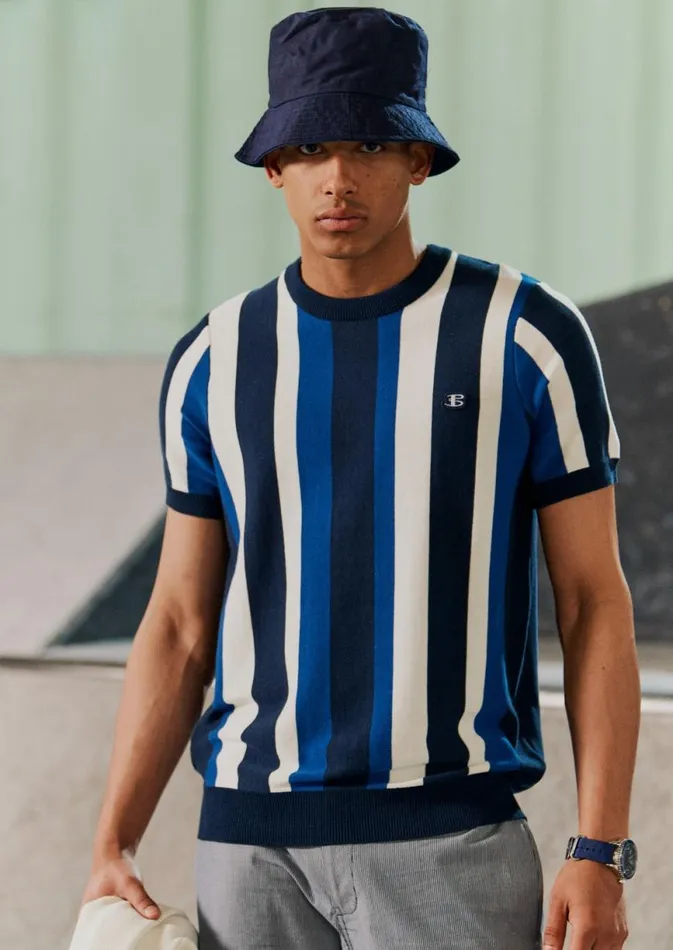 Ben Sherman TShirts and Graphic Tees Men B By Stripe Knit Tee Ben Sherman TShirts and Graphic Tees Men B By Stripe Knit Tee