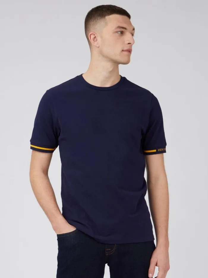 Ben Sherman TShirts and Graphic Tees Men Signature Cotton Embroidered Cuff Tee Ben Sherman TShirts and Graphic Tees Men Signature Cotton Embroidered Cuff Tee