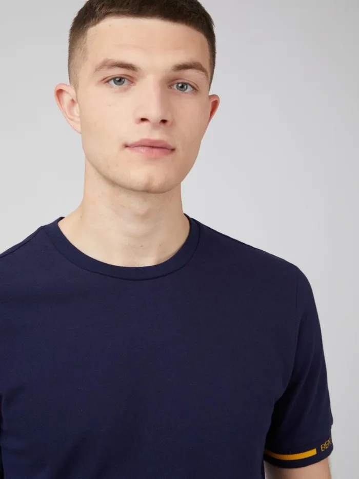 Ben Sherman TShirts and Graphic Tees Men Signature Cotton Embroidered Cuff Tee Ben Sherman TShirts and Graphic Tees Men Signature Cotton Embroidered Cuff Tee