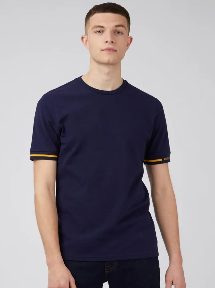 Ben Sherman TShirts and Graphic Tees Men Signature Cotton Embroidered Cuff Tee Ben Sherman TShirts and Graphic Tees Men Signature Cotton Embroidered Cuff Tee