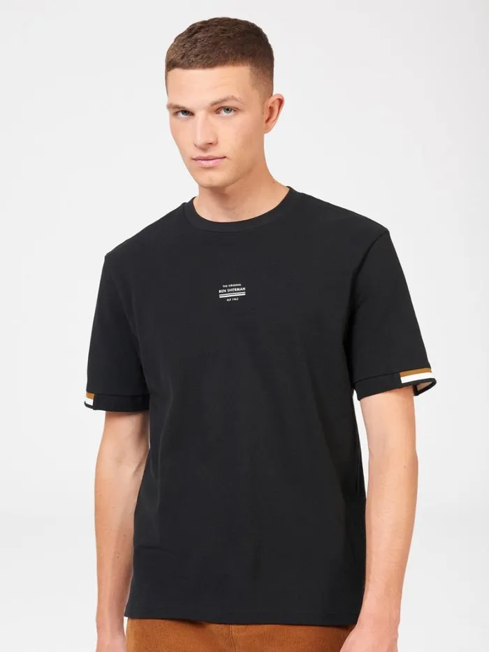 Ben Sherman TShirts and Graphic Tees Men Signature Pique Tee 8211 Black Ben Sherman TShirts and Graphic Tees Men Signature Pique Tee 8211 Black