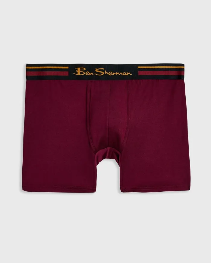 Ben Sherman Underwear Men 4Pack Microfiber Boxers 8211 RedBurgundyGreyBlack