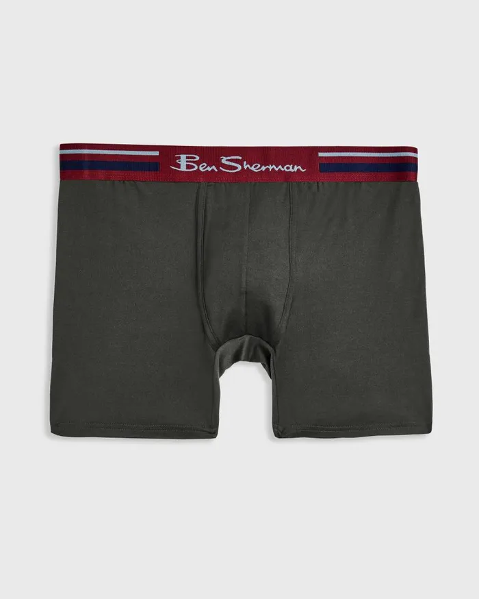 Ben Sherman Underwear Men 4Pack Microfiber Boxers 8211 RedBurgundyGreyBlack