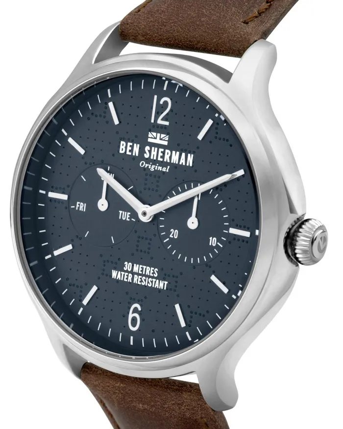 Ben Sherman Watches Men Kensington Professional Watch 8211 BrownNavySilver