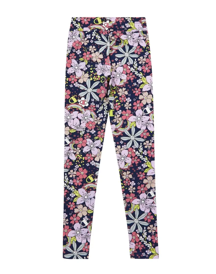 Big Girls Authentic Leggings Flash Floral 25034 Flash Floral Kids Champion Pants and Leggings