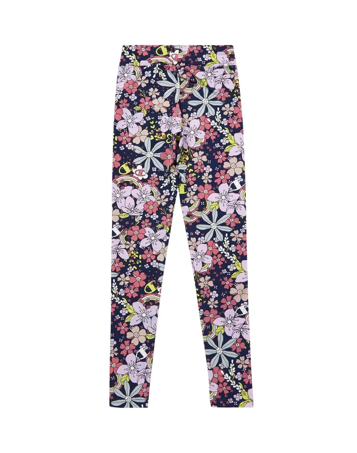 Big Girls Authentic Leggings Flash Floral 25034 Flash Floral Kids Champion Pants and Leggings