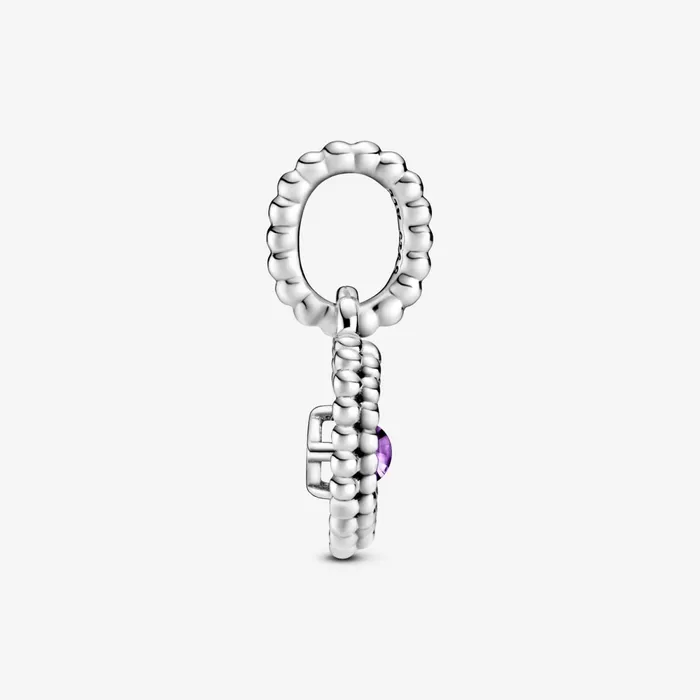 Birthstone Charms Women Pandora February Birthstone Heart Dangle Charm Purple
