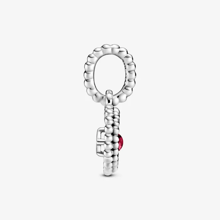 Birthstone Charms Women Pandora January Birthstone Heart Dangle Charm Red