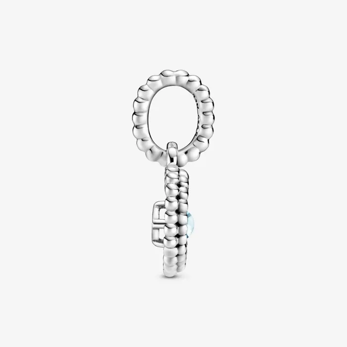 Birthstone Charms Women Pandora March Birthstone Heart Dangle Charm Blue