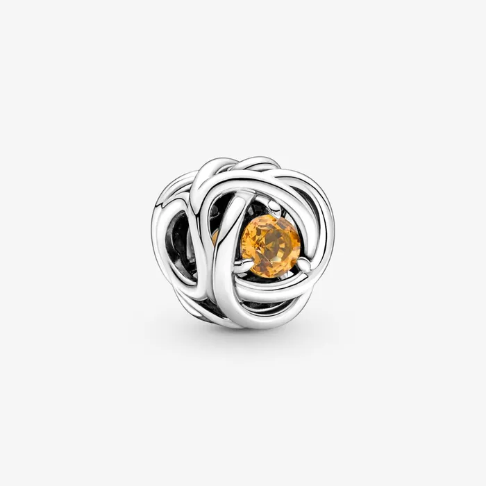 Birthstone Charms Women Pandora November Birthstone Eternity Circle Charm Yellow