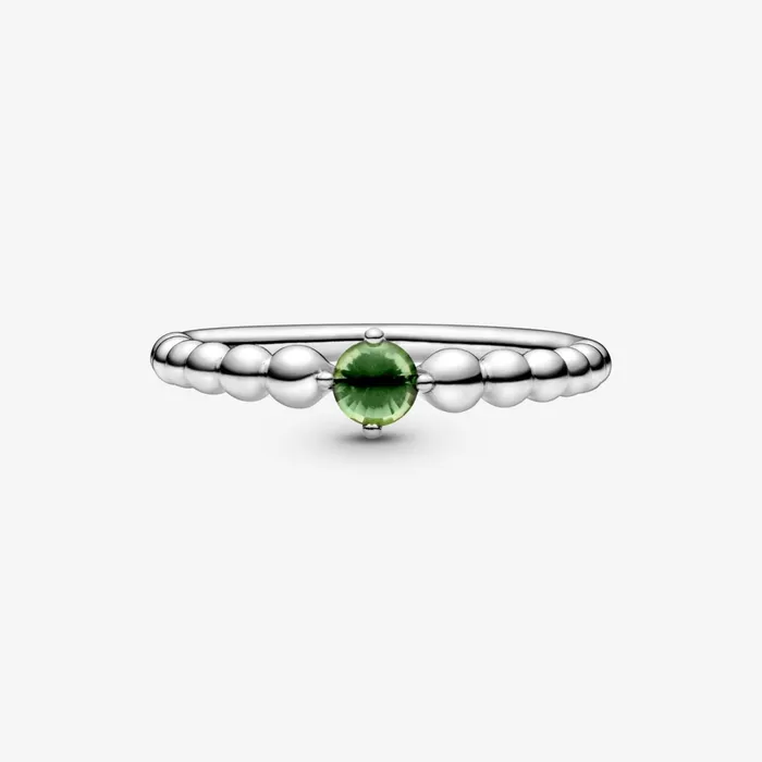 Birthstone Rings Women Pandora August Birthstone Beaded Ring Green