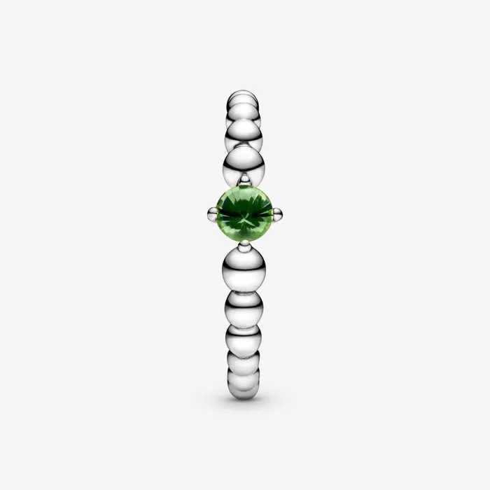 Birthstone Rings Women Pandora August Birthstone Beaded Ring Green