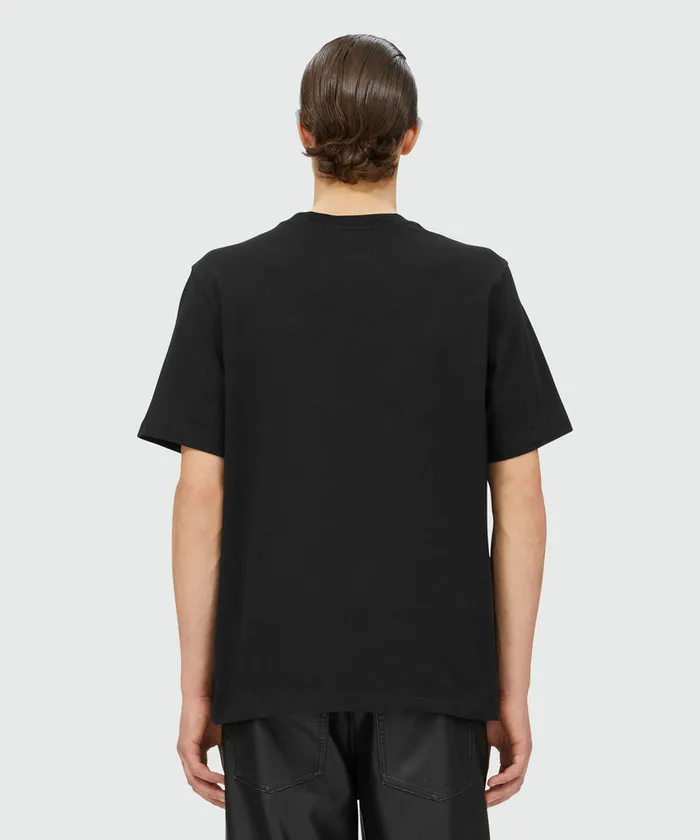 Black Jersey TShirt With Micro Logo Print Men MSGM Tshirts
