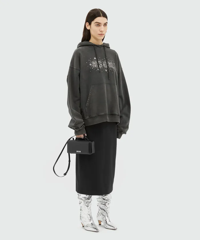 Black Wool Pencil Skirt With Slit Women MSGM Skirts