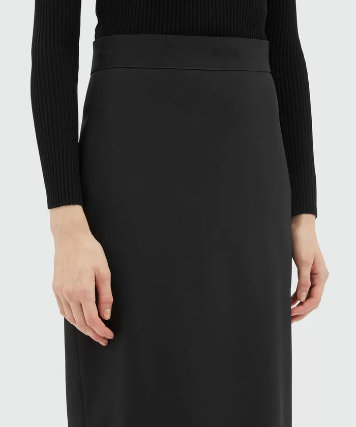 Black Wool Pencil Skirt With Slit Women MSGM Skirts