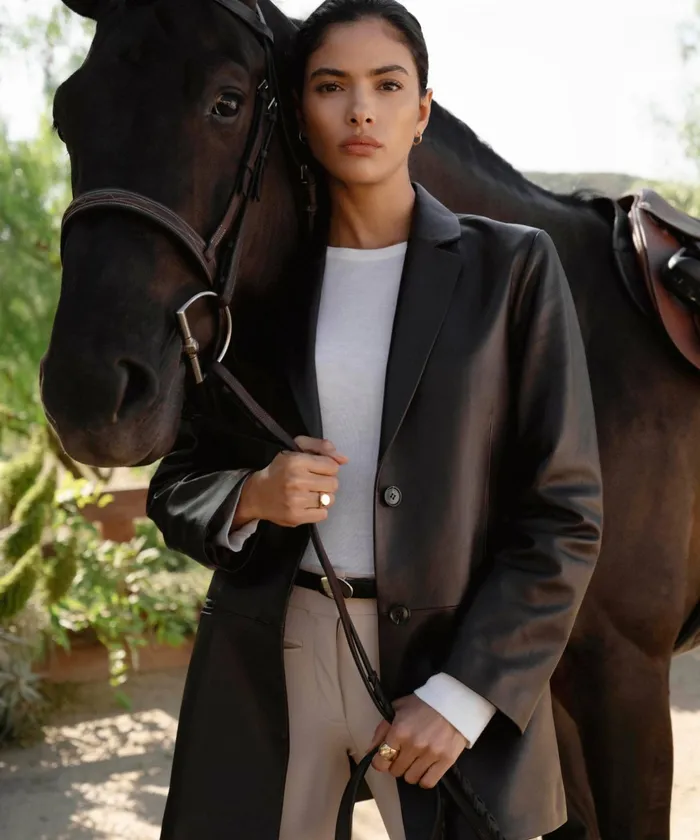 Blazers Women Jenni Kayne Leather Brooke Blazer Chocolate