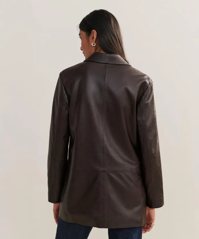 Blazers Women Jenni Kayne Leather Brooke Blazer Chocolate