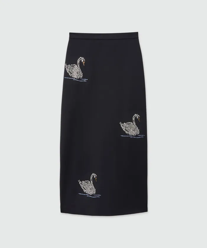 Blended Wool Midi Dress With Applications Women MSGM Skirts