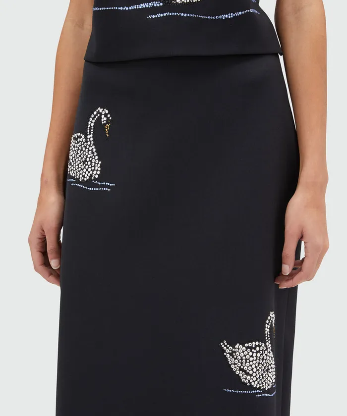 Blended Wool Midi Dress With Applications Women MSGM Skirts