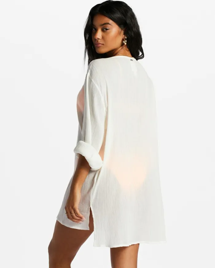 Blue Skies Beach CoverUp Dress Salt Crystal Women Billabong Beach Cover Ups