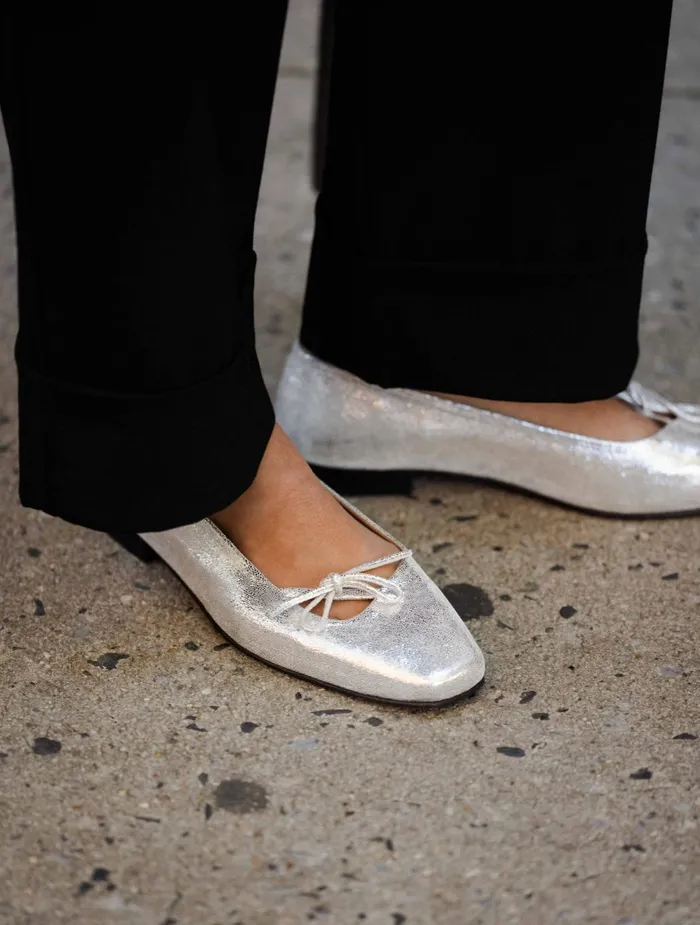 Bobbies Ballet Flats Carry Silver Meanders 8211 Women