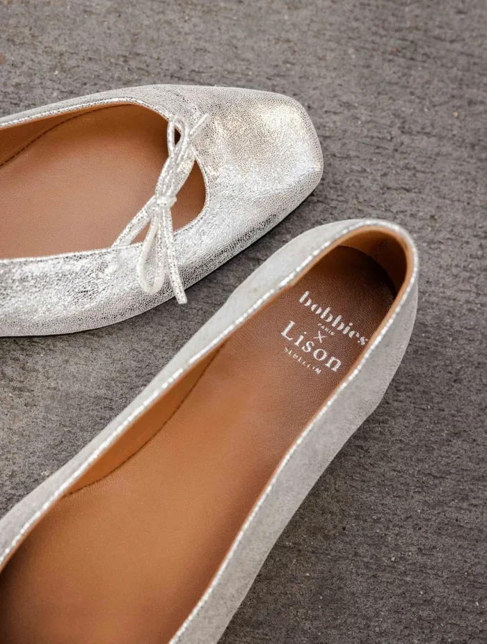Bobbies Ballet Flats Carry Silver Meanders 8211 Women