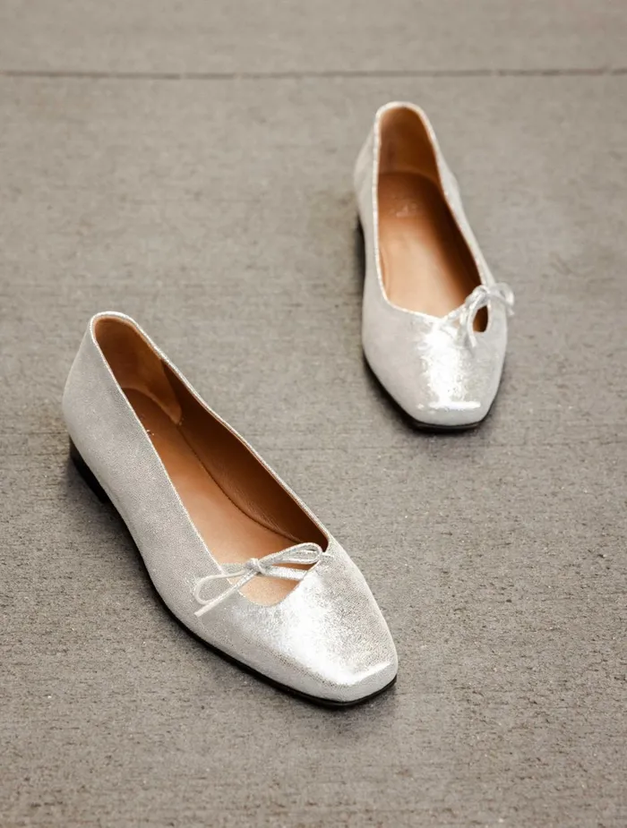 Bobbies Ballet Flats Carry Silver Meanders 8211 Women