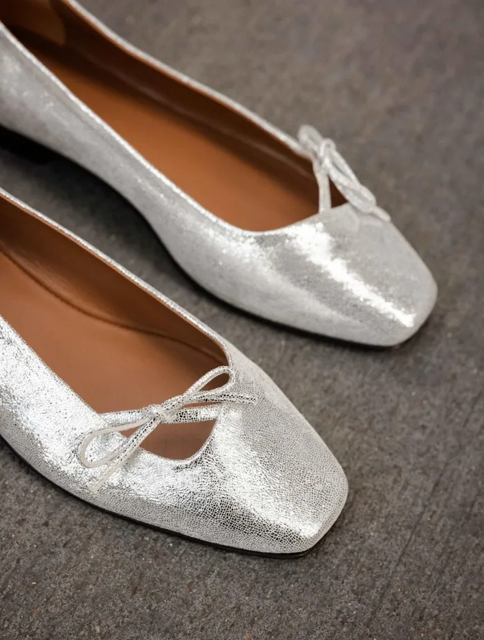 Bobbies Ballet Flats Carry Silver Meanders 8211 Women