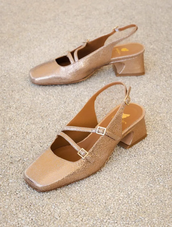 Bobbies Pumps and Mary Janes Becca Sepia Gold 8211 Women