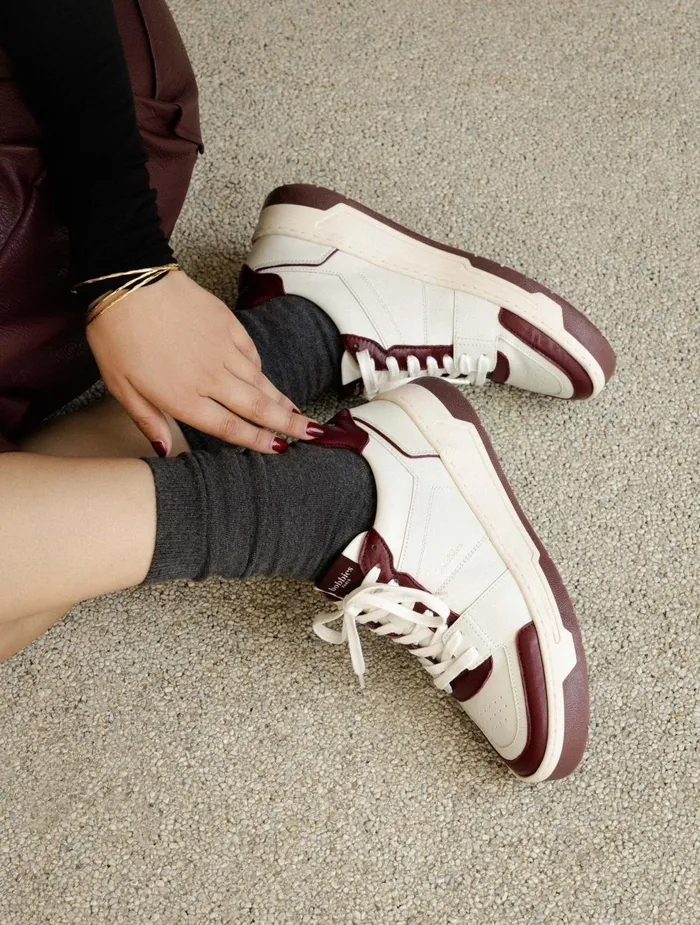 Bobbies Sneakers Miley Off White and Garnet 8211 Women
