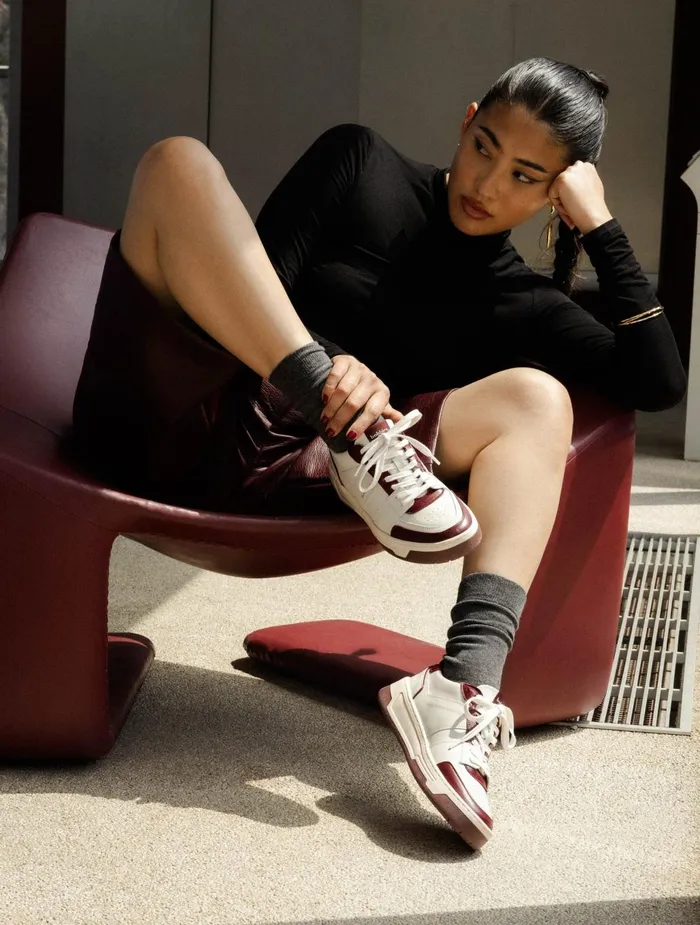 Bobbies Sneakers Miley Off White and Garnet 8211 Women