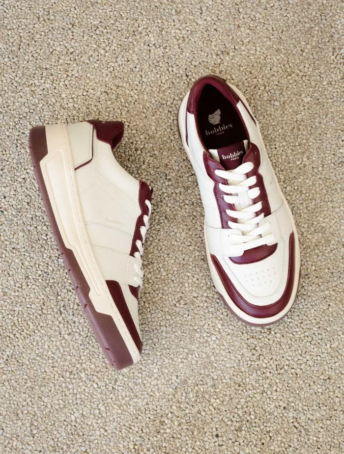 Bobbies Sneakers Miley Off White and Garnet 8211 Women