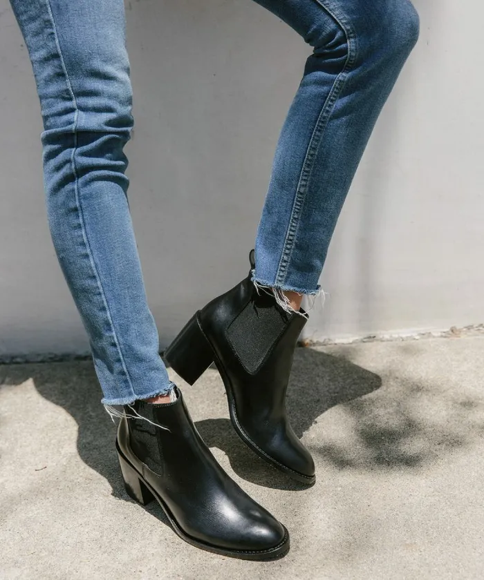 Boots Women Jenni Kayne Leather Heeled Chelsea Boot Black