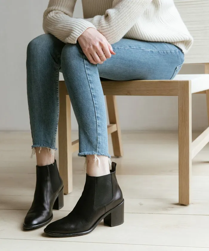 Boots Women Jenni Kayne Leather Heeled Chelsea Boot Black