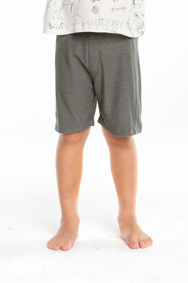 Bottoms Chaser Brand Boys Cozy Knit Rib Panel Shorts