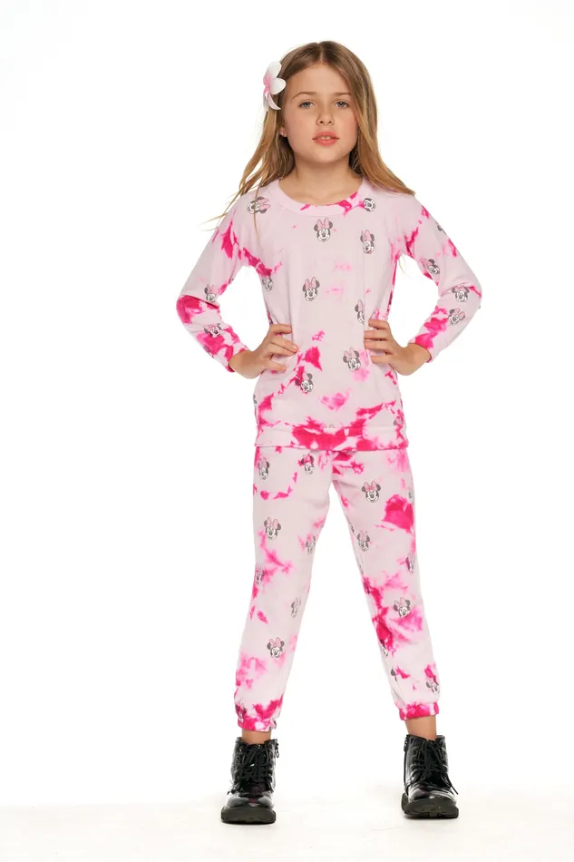 Bottoms Chaser Brand Girls Disney Minnie Mouse Tie Dye Minnie Toss Pants
