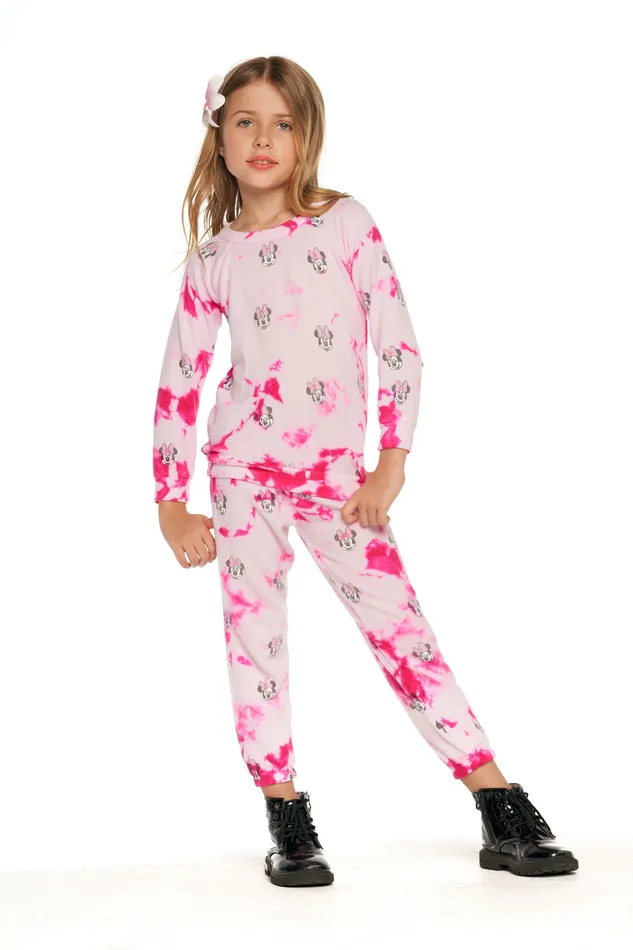 Bottoms Chaser Brand Girls Disney Minnie Mouse Tie Dye Minnie Toss Pants Bottoms Chaser Brand Girls Disney Minnie Mouse Tie Dye Minnie Toss Pants