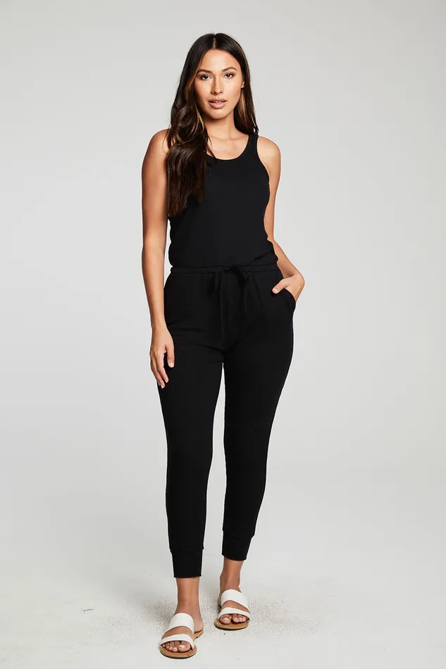 Bottoms Chaser Brand Womens Recycled Cozy Rib Low Back Tank Jumpsuit