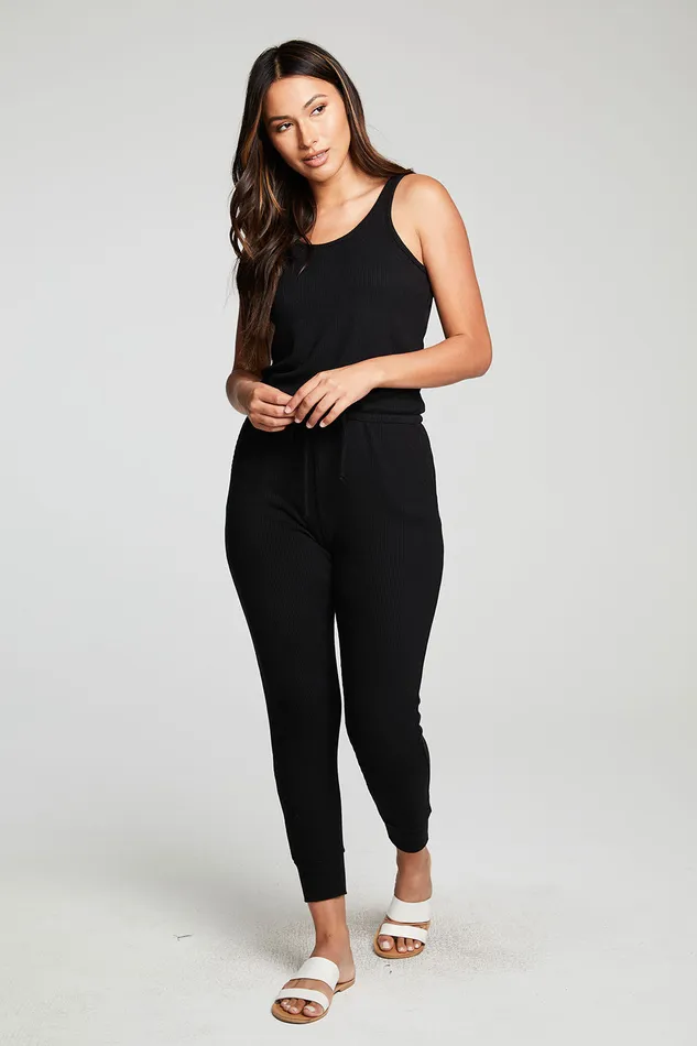 Bottoms Chaser Brand Womens Recycled Cozy Rib Low Back Tank Jumpsuit