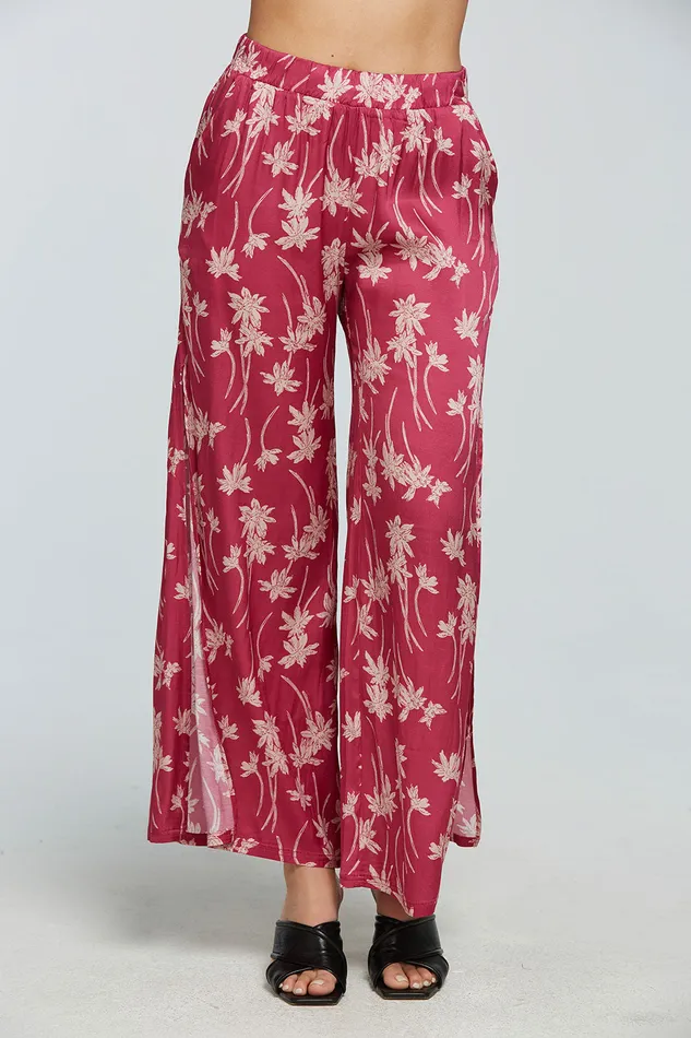 Bottoms Stretch Silky Basics Side Slit Wide Leg Pant Chaser Brand Womens