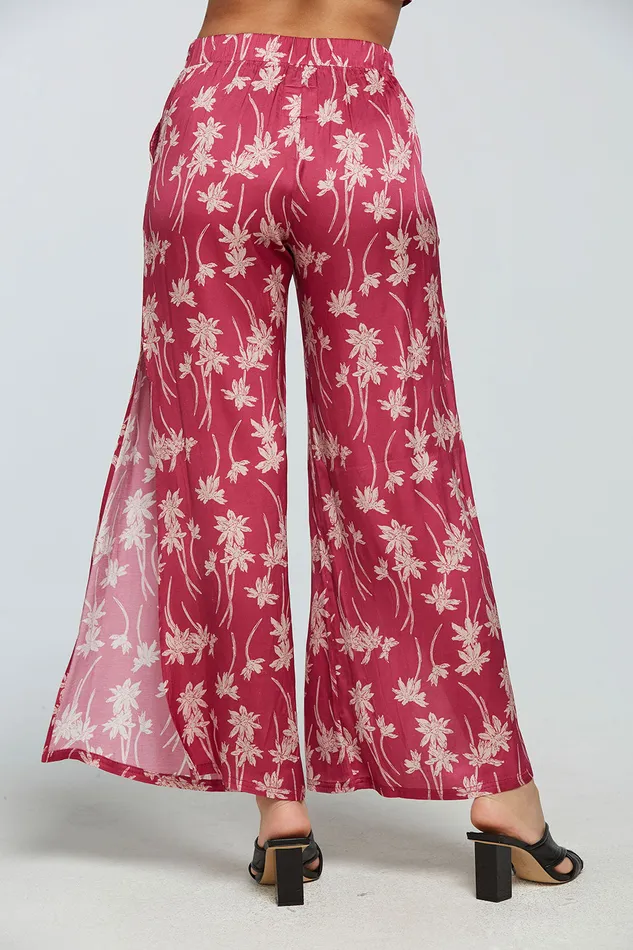 Bottoms Stretch Silky Basics Side Slit Wide Leg Pant Chaser Brand Womens