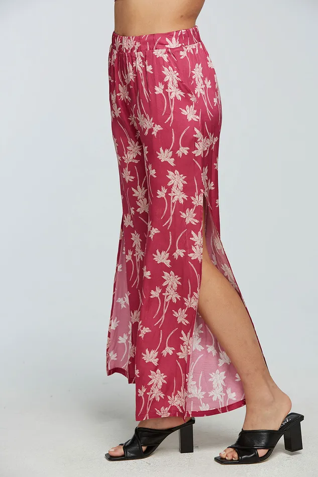 Bottoms Stretch Silky Basics Side Slit Wide Leg Pant Chaser Brand Womens