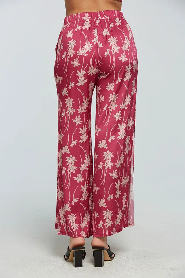 Bottoms Stretch Silky Basics Side Slit Wide Leg Pant Chaser Brand Womens