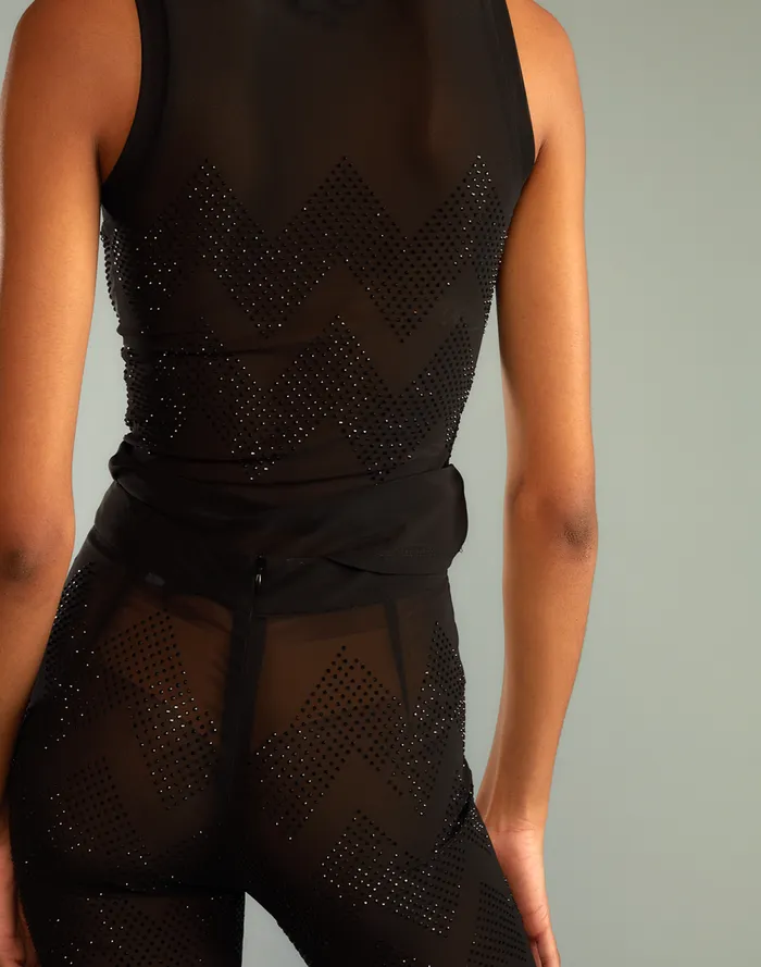 Bottoms Women Cynthia Rowley Amelia Crystal Mesh Pants