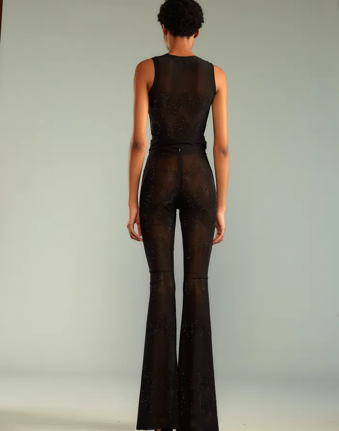 Bottoms Women Cynthia Rowley Amelia Crystal Mesh Pants
